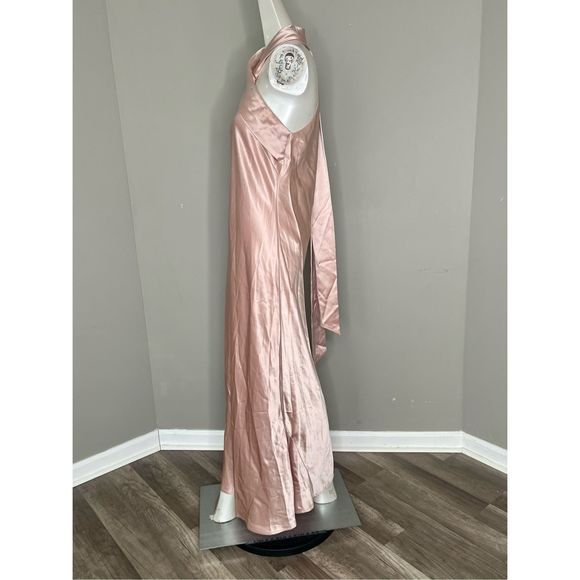 Galvan Pandora Satin Halterneck Midi-Dress - Picture 9 of 13